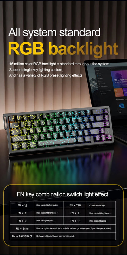 ATTACK SHARK X68HE Magnetic Gaming Keyboard Wired Mechanical Keyboard with Rapid Trigger, 8000Hz Polling Rate, SOCD, RGB Backlit, Hot-Swappable Gaming Keyboard
