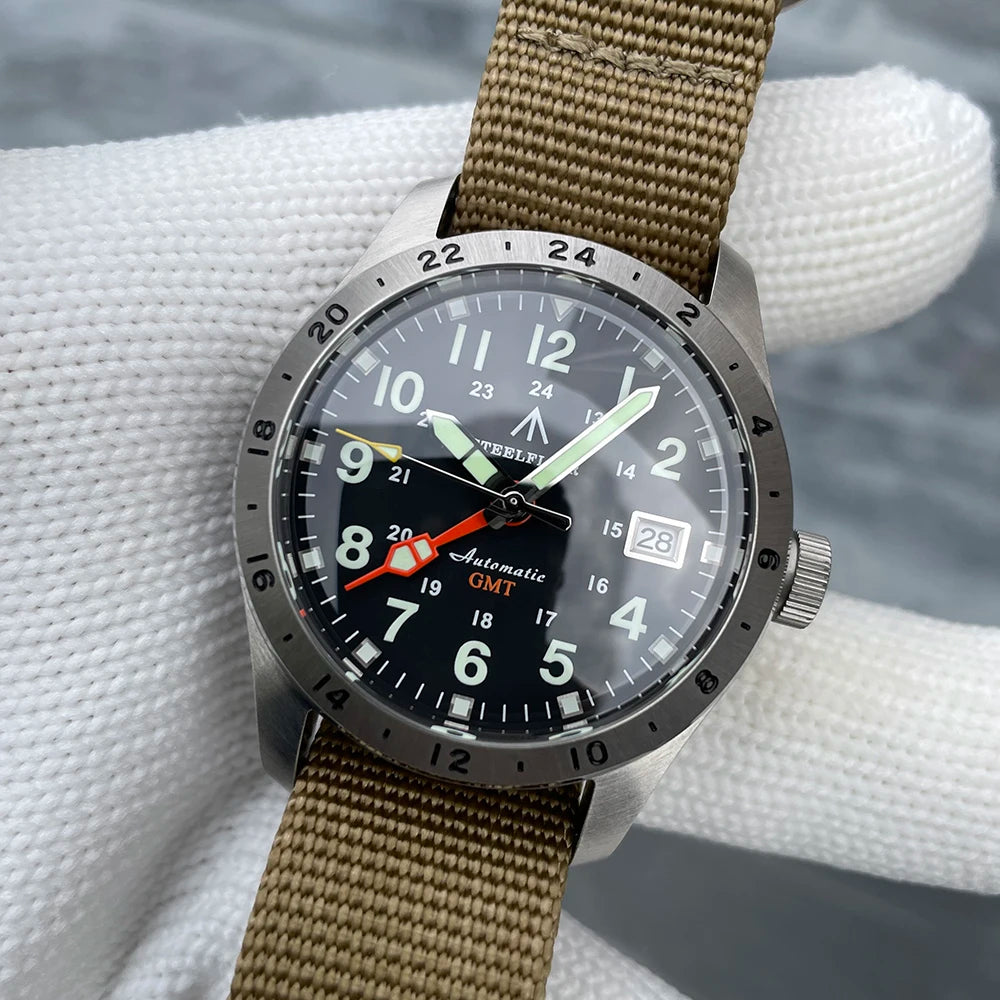 Reloj de pulsera mecánico STEELFLIER Official SF792 GMT con movimiento NH34, luminiscencia Super BGW9 C3, impermeable 200M, reloj de buceo de lujo para hombre