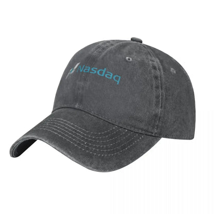 Nasdaq Logo, Knitted Texture demin Trucker Hat Lightweight Men's Cap Cap Man Summer
