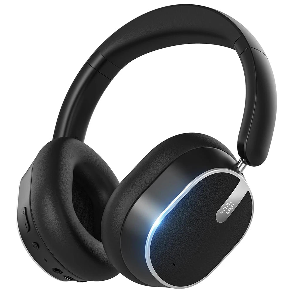 Casque à réduction de bruit active, casque sans fil Bluetooth 6.0 supra-auriculaire ANC, audio haute résolution, autonomie de 50 heures, basses profondes