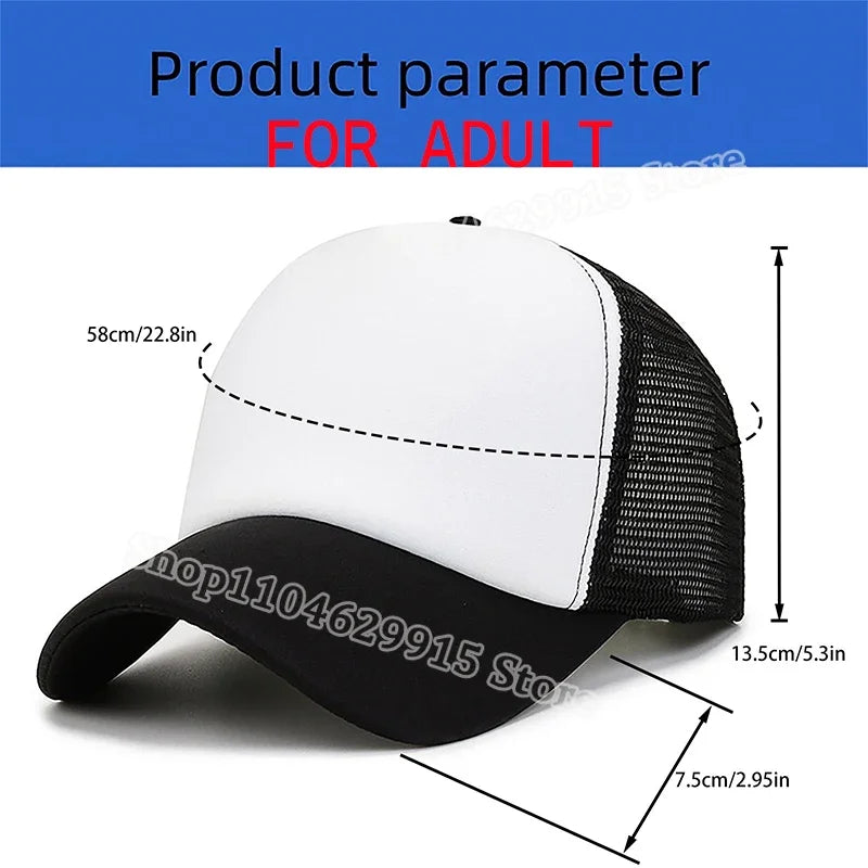 Pokemons Baseball Cap Cartoon Anime Charmander Pikachu Squirtle Headwear Summer Adjustable Breathable Mesh Hats Birthday Gift