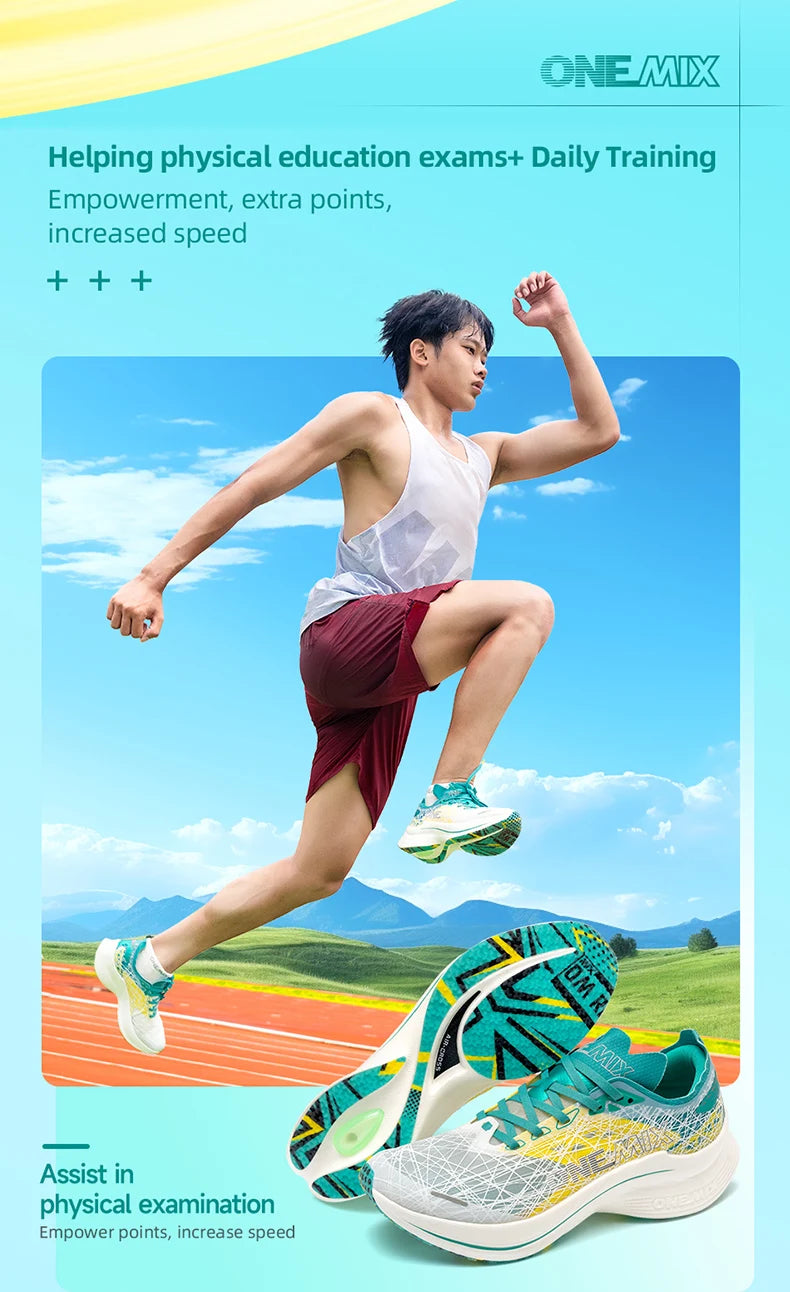 ONEMIX Carbon Plate Running Shoes for Men Shock Absorption Ultra-light Sports Shoes Rebound Outdoor Women Marathon Sneakers