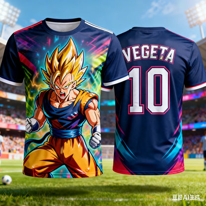 026 Summer Dragon Ball  T-Shirt Oversized Vegeta Super Saiyan 3D Print Gym Streetwear Breathable Unisex Tee for Adults Kids