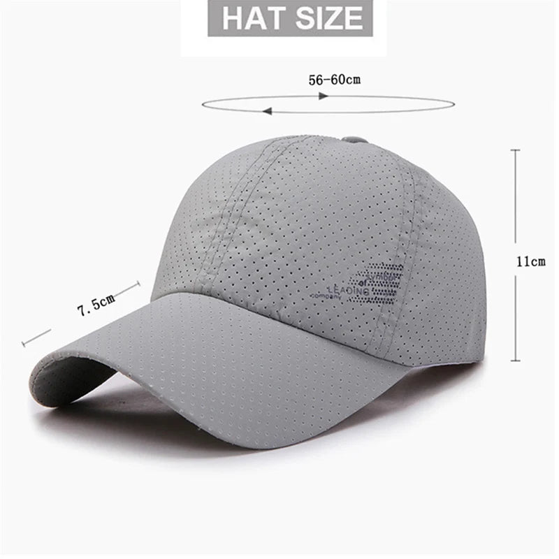 Summer Outdoor Sports Cap Golf Fishing Hat Quick Drying Sun Hat Adjustable Unisex Baseball Cap for Women Men