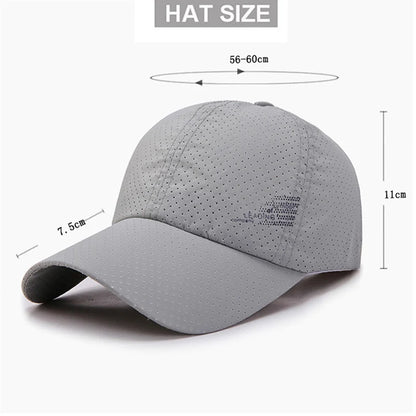Summer Outdoor Sports Cap Golf Fishing Hat Quick Drying Sun Hat Adjustable Unisex Baseball Cap for Women Men