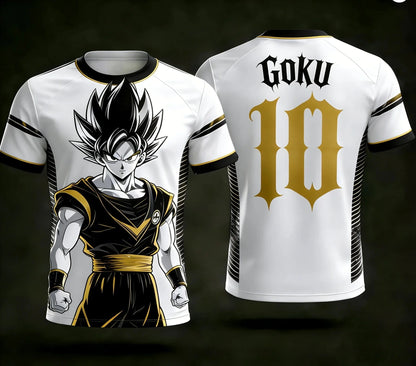 New Dragon Ball Z NO.10 Goku Anime Football Jersey 2026 Summer Plus Size Breathable Jersey Cosplay Short Sleeve T-shirt Y2k