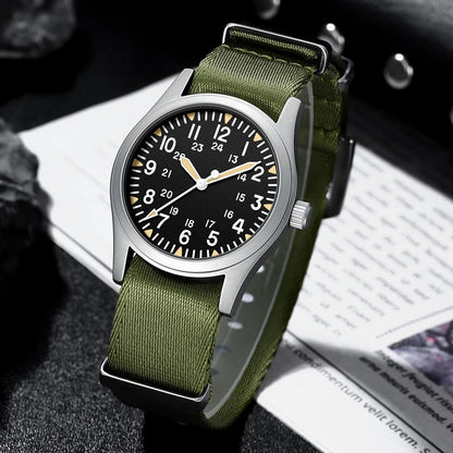 MILITREK 2026 New Military Retro Men's VH31 Quartz Watch 37mm Sapphire Stainless Steel 100m Waterproof C3 Luminous Watch for Men