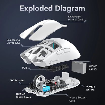 ATTACK SHARK X11 SE Wireless Gaming Mouse 22000 DPI, PixArt PAW3311 Sensor, BT/2.4G/Wired, 59g Lightweight, 2000W Clicks