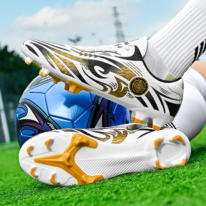 Chaussures de football originales pour hommes, chaussures d'entraînement en plein air, antidérapantes, chaussures de football pour enfants, à crampons longs, chaussures de futsal pour hommes, taille 32-45
