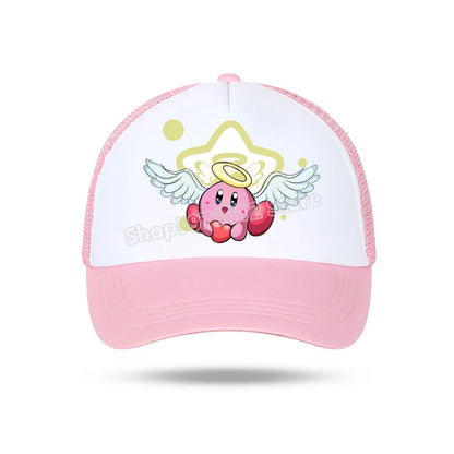 Kirby Summer Baseball Polyester Hats Universal Casual Cap Truck Driver Cartoon Peripheral Items Adult Adjustable Children Action