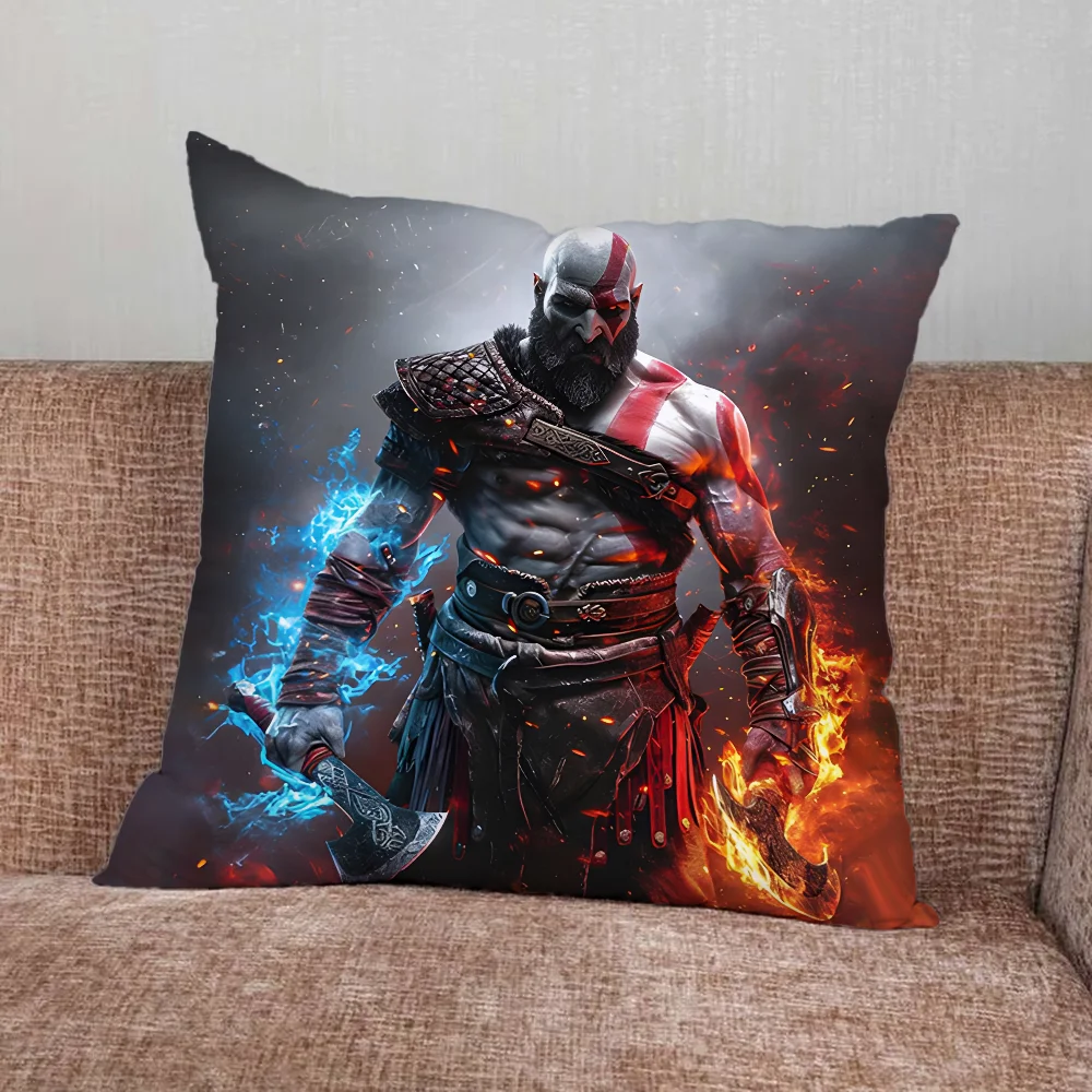 G-God of W-War Game Pillow Case For Home Bedroom Car Office Decoration Living Room Sofa Cushion Cover Suitable
