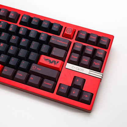 KBDiy GMK Red Dragon Keycaps PBT 143 Keys Set Retro Alice ISO Cherry Profile KeyCap For Custom DIY 60 Mechanical Keyboard Gaming