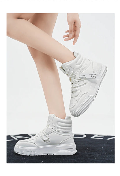 Moderna, avslappnade sneakers, höga skateboardskor, studentkängor för män och kvinnor, trendiga, slitstarka, tvåfärgade, för par