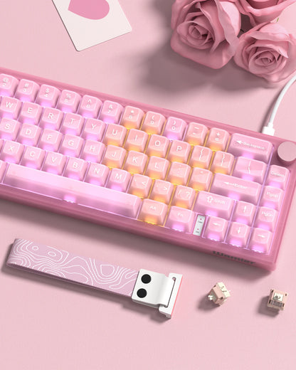 Womier VK66 PRO Pink Hot Swap Gaming Keyboard Gasket Mount RGB Gamer Keyboard Wired QMK/VIA Mechanical Keyboard for Win Mac PC