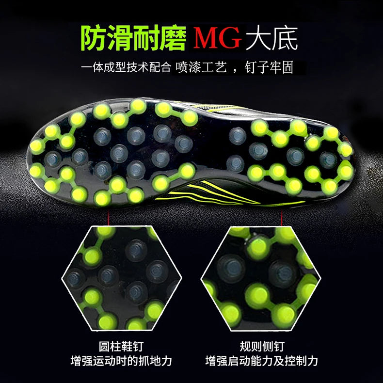 New Unisex Large Size Adult Training Game Sneakers Indoor Outdoor Lawn Youth Student Sport Soccer Shoes 39-45#