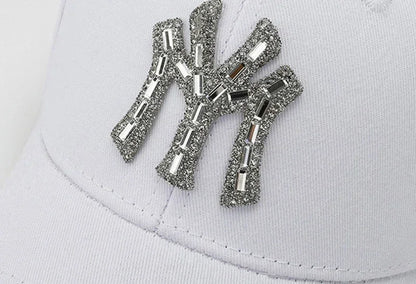 MY Rhinestone-kasket til kvinder – forår og efterår – streetwear, casual, udendørs, Duck Tongue-kasket, mode, alsidig baseballkasket, solskærm