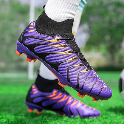 Hommes Match bottes de Football Sport entraînement longues pointes FG/TF garçons crampons chaussures de Football en plein air antidérapant intérieur Futsal confortable