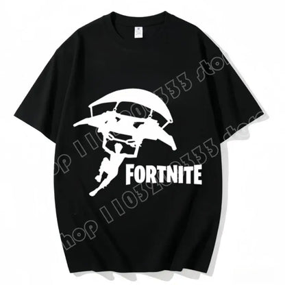 „Fortnite“ apvalios iškirptės marškinėliai, unisex suaugusiesiems, žaidimo šokių stiliaus, nauji, iš grynos medvilnės, trumpomis rankovėmis, puikiai tinka kasdienai ir atostogoms
