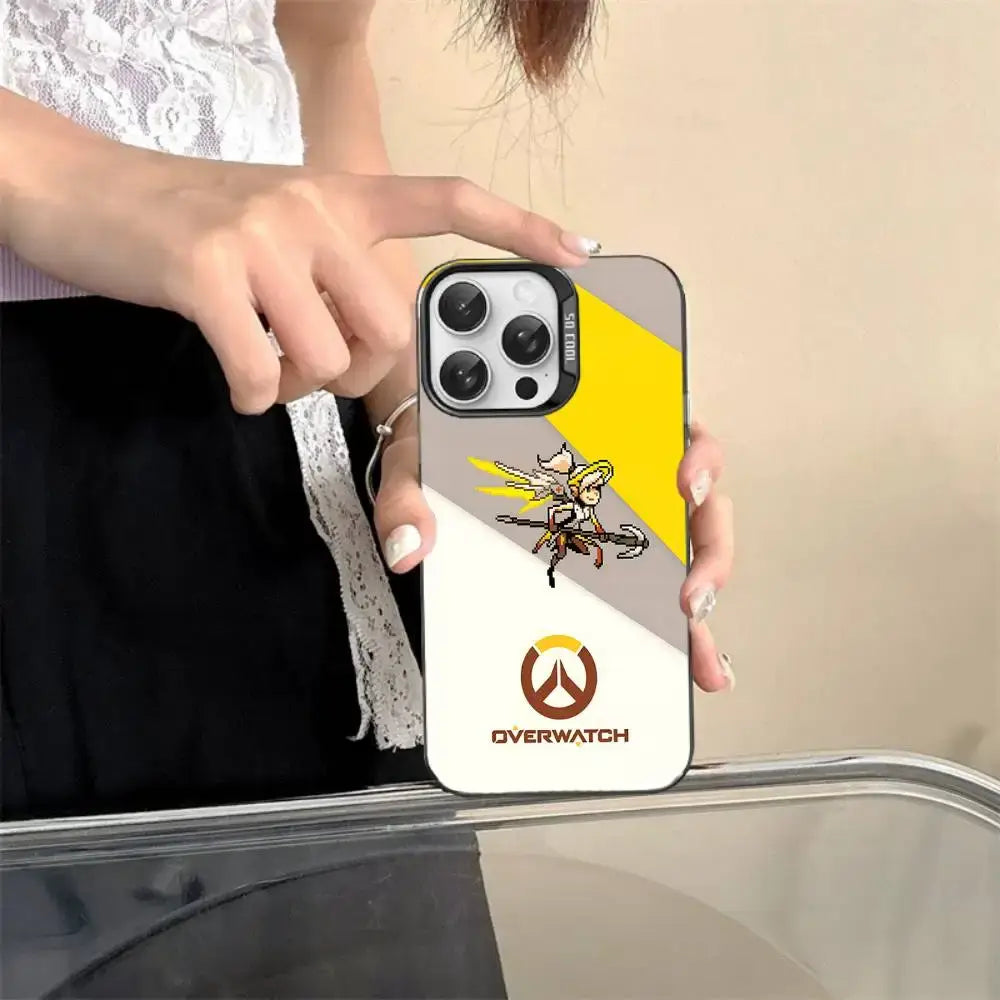 Game O-Overwatch Pixel Style Phone Case For IPhone 17 16 15 14 13 12 11 Pro MAX Matte Shockproof Back Anti Fall Matte Cover