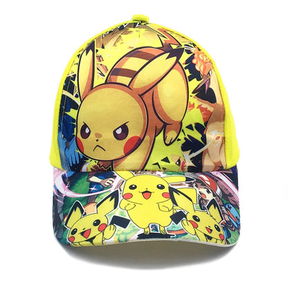 Anime Figure Pokemon Baseball Cap Pikachu Hat Adjustable Pokemon Cosplay Hip Hop Cartoon Adult Hats Boy Girl Kids Birthday Gifts