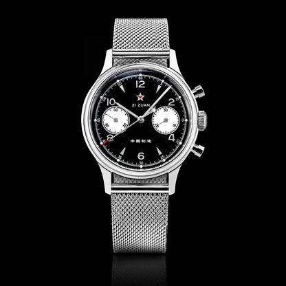 1963 Panda Pilot Chronograph Watch Men 40mm Air Force Sapphire Senior ST1901 Mechanical Wristwatches Retro Clock Men's Watch