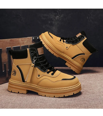 Hommes bottes 2025 chaussures décontractées hiver plate-forme en cuir concepteur de luxe Chelsea Cowboy travail en plein air sécurité cheville baskets