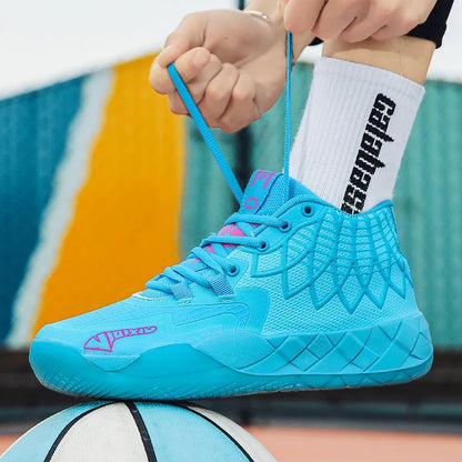 The youth actual combat basketball shoe movement outdoor comfortable cushioning wear-resisting fashion breathable high quality