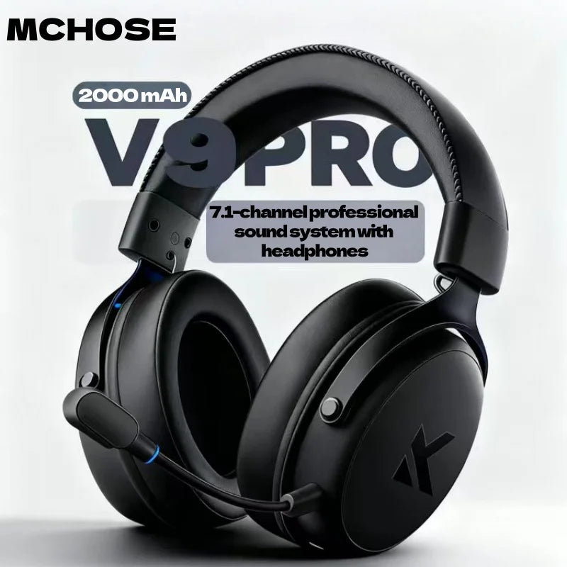 MCHOSE V9 Pro Gaming Wireless Headset 7.1 Surround Sound Headphones Noise Canceling Mic Low Latency Lightweight for PS5 PC SWITCH