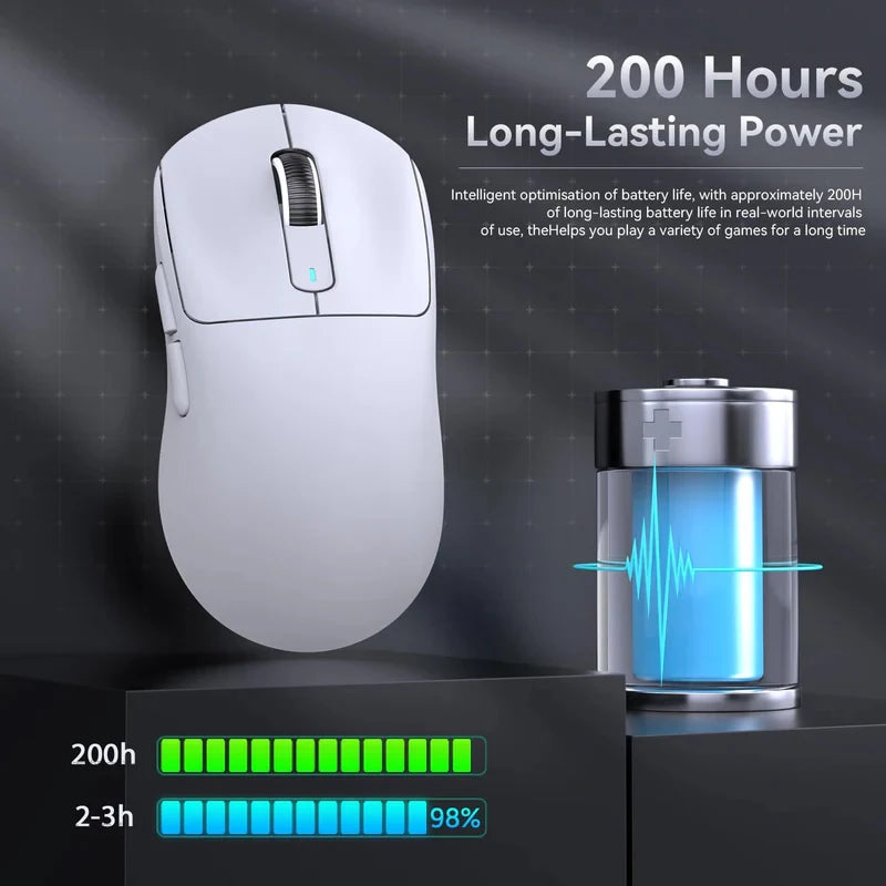 ATTACK SHARK X3 Three-mode Mouse 1K Hz, X3Pro Bluetooth Wireless Mouse 4K Hz Lightweight, PAW3395, 650IPS Mobile Speed