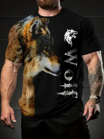 Letní trička s potiskem vlka a zvířat v 3D pro muže a ženy, hip-hopová trička s krátkým rukávem, ležérní oversized trička ve stylu Harajuku a Y2K, pánské oblečení