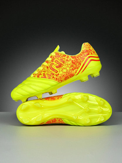 Chaussures de football AG FG pour hommes, tige en PU souple, structure de crampons renforcée, pour adultes, pour les matchs et entraînements de football en plein air sur pelouse.