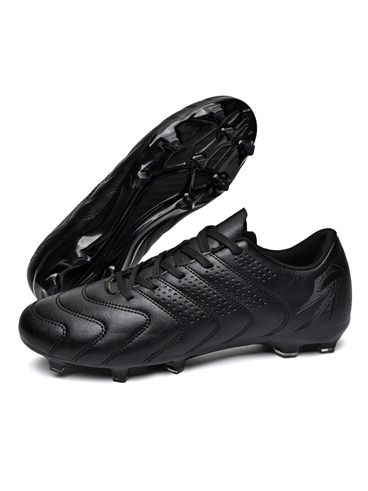 Chaussures de football AG/FG spécifiques à l'entraînement, tige en PU respirante, semelle en TPU résistante à l'abrasion, motif de crampons optimisé pour une agilité accrue