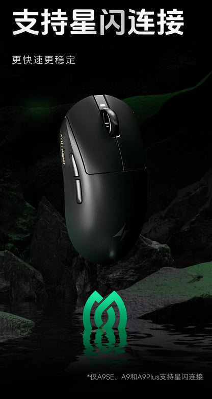 Rato Gaming Sem Fios ATK A9 com Tecnologia NearLink, Ergonómico PAW3395, Tri-Mode Bluetooth de Baixa Latência para Esports e PC