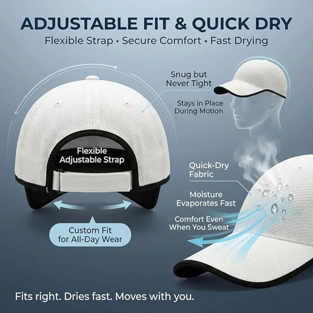 Creative Gift Seamless Baseball Cap Quick Drying Packable Sports Hat Polyester Lightweight Visor Cap