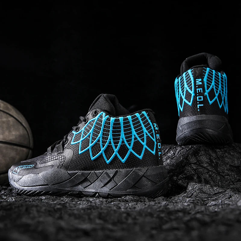The youth actual combat basketball shoe movement outdoor comfortable cushioning wear-resisting fashion breathable high quality