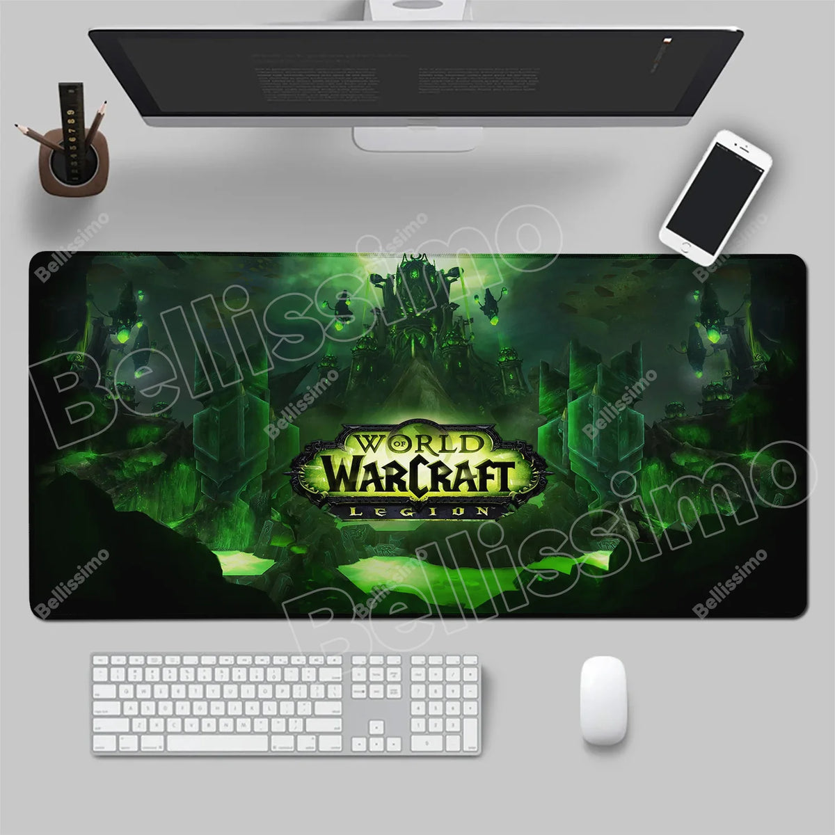 World Of Warcraft 90x40 stor spelmusmatta för spelbord, spelunderlägg för CS:GO, naturgummimatta, Grande Gamer XXL, datormusmatta