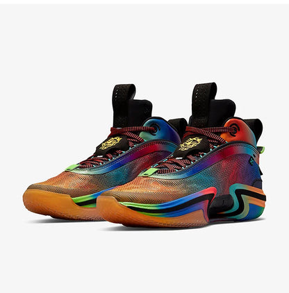 Nike Authentic Jordan Unisex Rainbow Mid-Top Durable Basketball Shoes DN4200-064