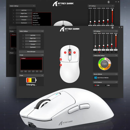 Atack Shark X3 PAW3395 Mouse Lightweight Wireless Gaming Mouse, Tri-Mode Mouse, 26K DPI PAW3395, PC/Laptop/Win/Mac