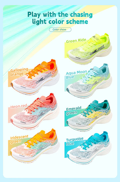 ONEMIX Carbon Plate Running Shoes for Men Shock Absorption Ultra-light Sports Shoes Rebound Outdoor Women Marathon Sneakers