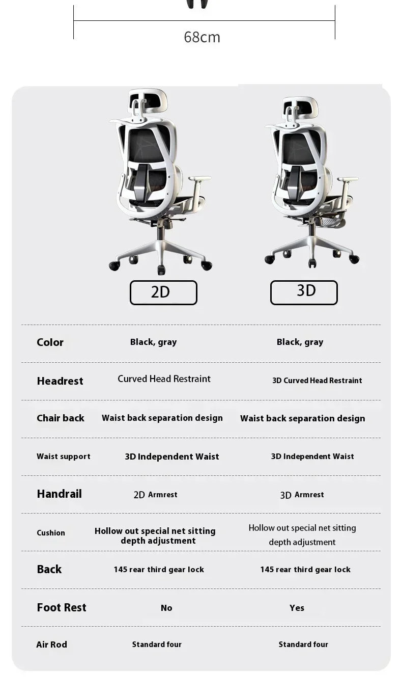 Office Chair Gaming Desk Ergonomic Computer Adjustable Armrests 3D Headrest Chair Lift Chair Back Can Tilt Back with Foot Pedals