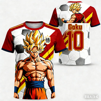 Summer Dragon Ball Retro Fitness T-shirt til mænd, oversized, 3D-trykt, kortærmet, familie, unisex, børnesports-T-shirt