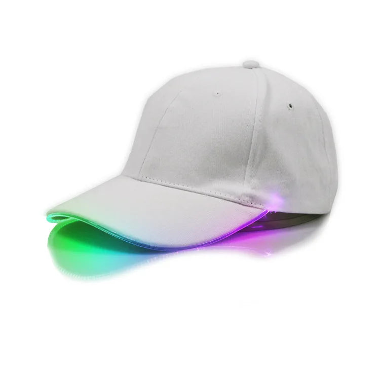 Fiber Optic Cap LED Hat with 7 Colors Luminous Glowing EDC Baseball Hats USB Charging Light Up Caps Performance Led Cap