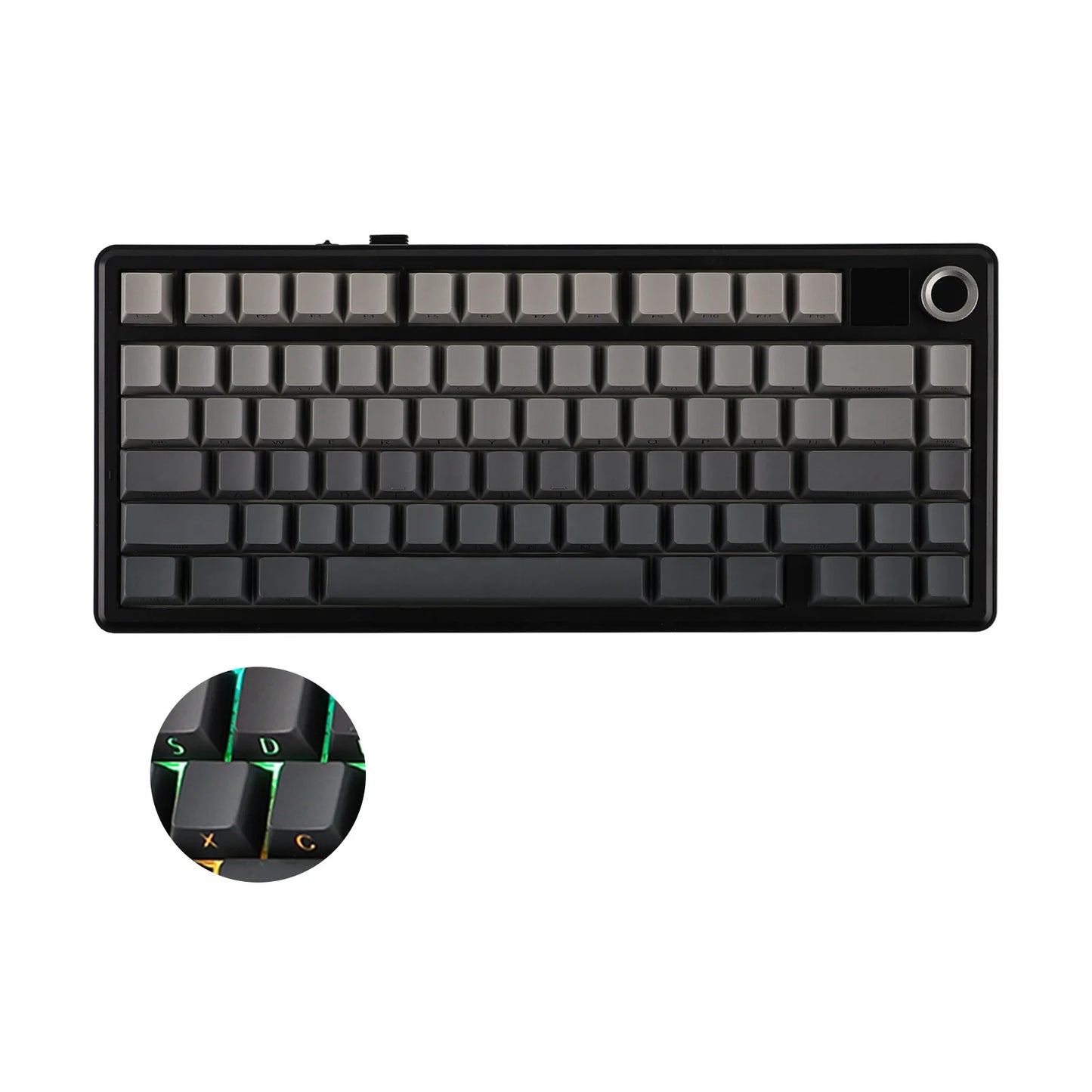 EPOMAKER X AULA F75 MAX Tastiera meccanica compatta 75% con layout ANSI, connessione cablata/Bluetooth/wireless 2.4GHz, schermo TFT e manopola