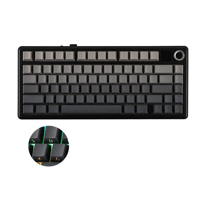 EPOMAKER X AULA F75 MAX Tastiera meccanica compatta 75% con layout ANSI, connessione cablata/Bluetooth/wireless 2.4GHz, schermo TFT e manopola