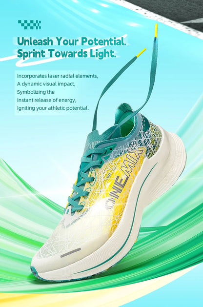 ONEMIX Carbon Plate Running Shoes for Men Shock Absorption Ultra-light Sports Shoes Rebound Outdoor Women Marathon Sneakers