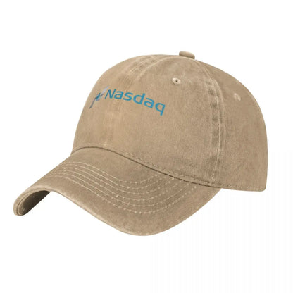 Nasdaq Logo, Knitted Texture demin Trucker Hat Lightweight Men's Cap Cap Man Summer