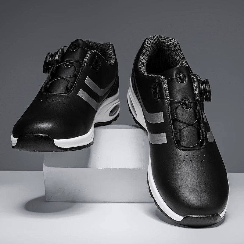 Golf Shoes Air Cushion Men Sports Running Driving Shoes Breathable Lightweight Comfortable Athletic Nonskid Rotating Sneakers