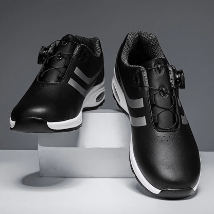 Golf Shoes Air Cushion Men Sports Running Driving Shoes Breathable Lightweight Comfortable Athletic Nonskid Rotating Sneakers