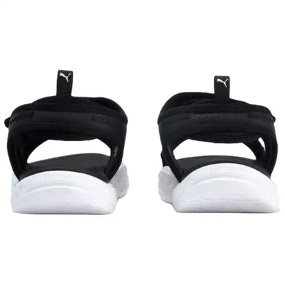 Sandales PUMA Softride Pro 24, confortables et légères, idéales pour la plage, couleur noire et blanche, 395429-07.