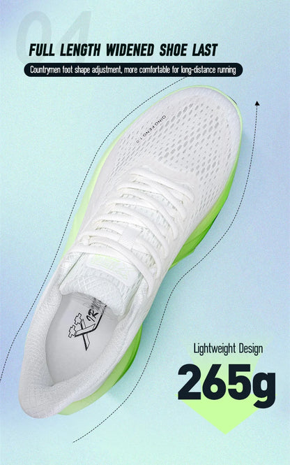 IRUNSVAN Carbonfaser-Sneaker – Laufschuhe für Anfänger und Fortgeschrittene – atmungsaktiv und bequem – Trainingsschuhe mit dicker Sohle – Unisex 130